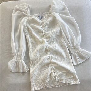 Princess Polly White Ruched Dress